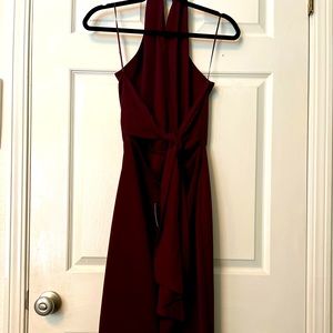 Beautiful maroon ASOS halter with backless detail perfect for the holidays!